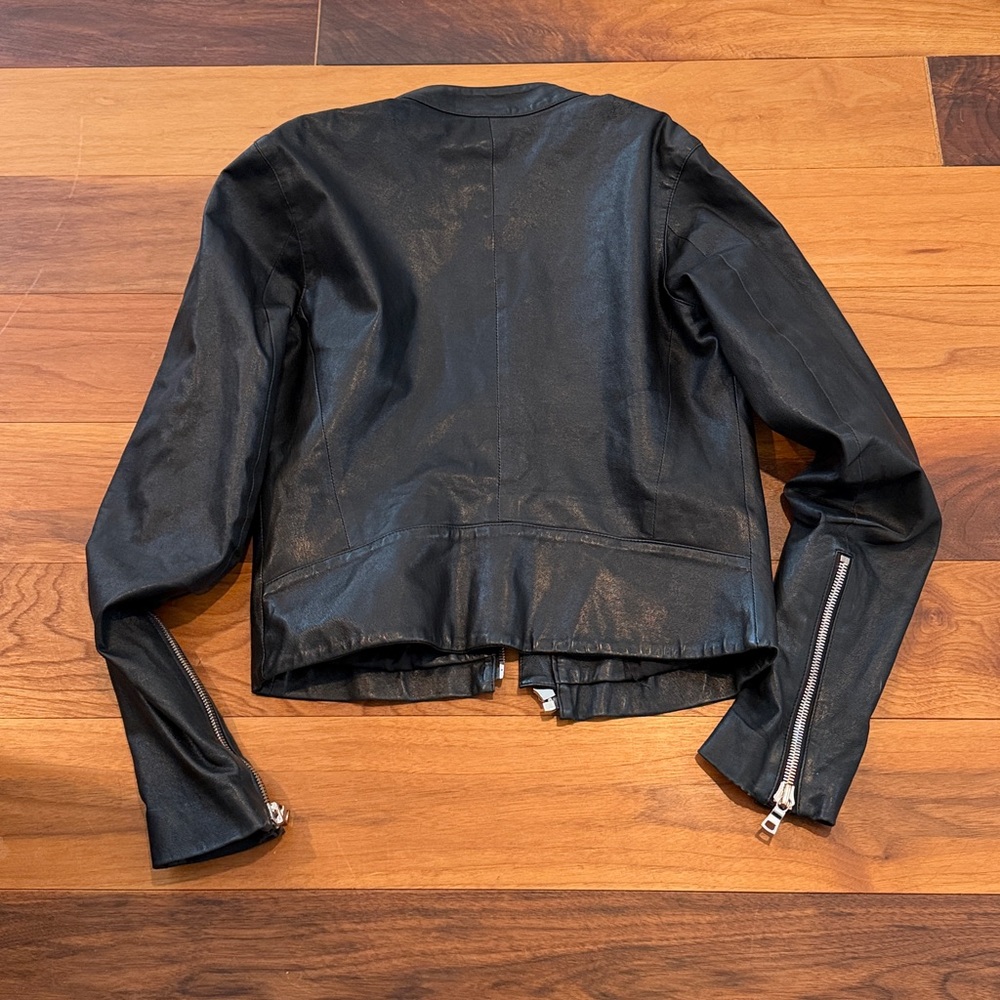 Katherine Tess Beach “5 Zip” Black Leather Jacket - Picture 5 of 6